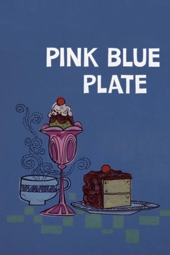 Pink Blue Plate Poster of Pink Blue Plate