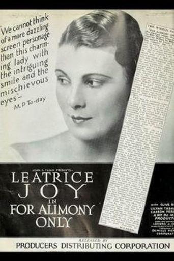 For Alimony Only Poster of For Alimony Only