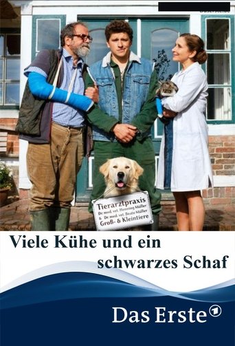Viele Kühe und ein schwarzes Schaf Poster of Viele Kühe und ein schwarzes Schaf