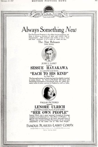 Each to His Kind Poster of Each to His Kind