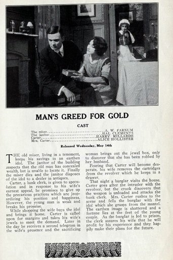 Man's Greed for Gold Poster of Man's Greed for Gold