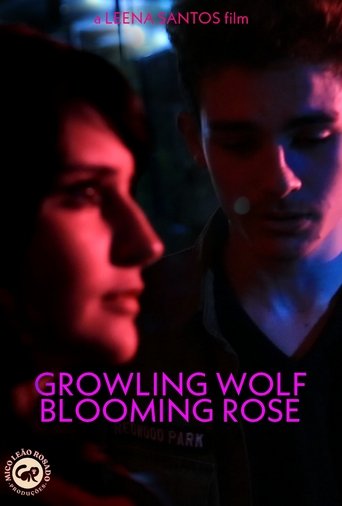 Growling Wolf, Blooming Rose Poster of Growling Wolf, Blooming Rose