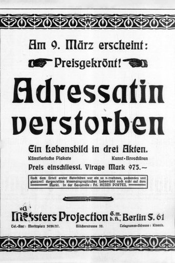 Adressatin verstorben Poster of Adressatin verstorben