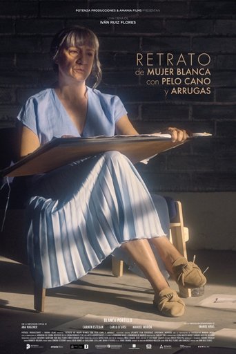 Portrait of White Woman with Grey Hair and Wrinkles Poster of Portrait of White Woman with Grey Hair and Wrinkles