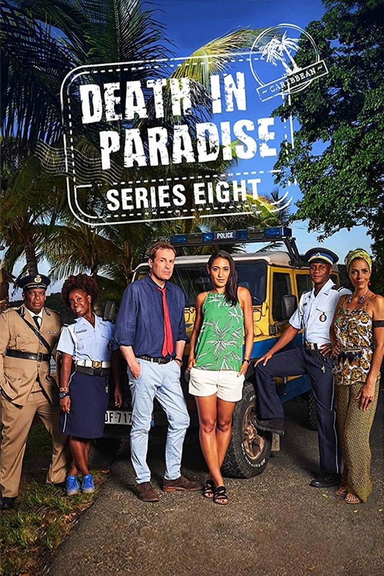 Cast and Crew in Death In Paradise - Season 8 - Episode 1 - Murder on the Honore Express Poster of Cast and Crew in Death In Paradise - Season 8 - Episode 1 - Murder on the Honore Express