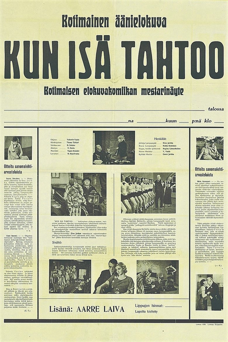 Kun isä tahtoo… Poster of Kun isä tahtoo…