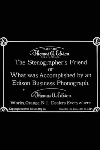 Poster of The Stenographer's Friend; Or, What Was Accomplished by an Edison Business Phonograph