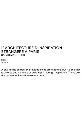 Poster of Foreign-Inspired Architecture in Paris