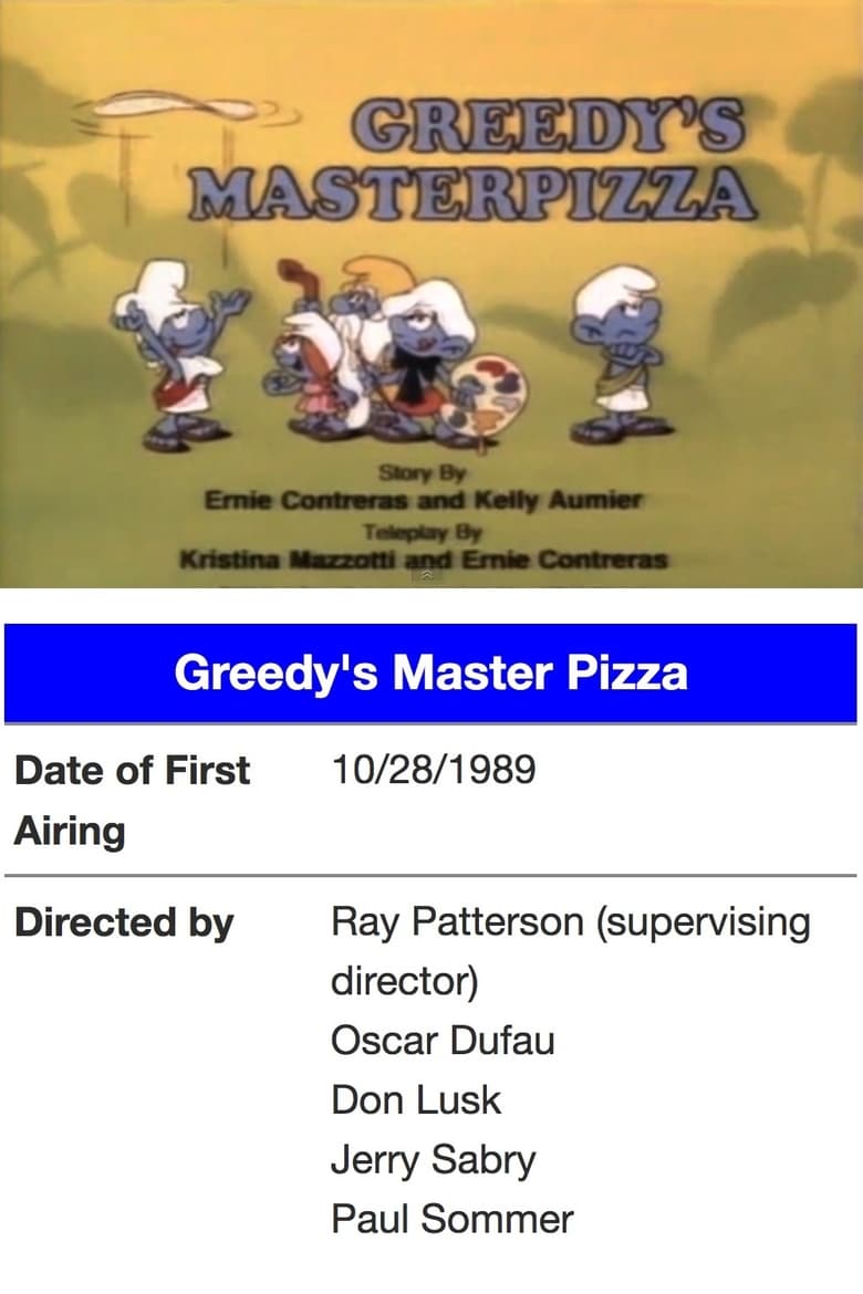 Poster of The Smurfs - Greedy's Master Pizza