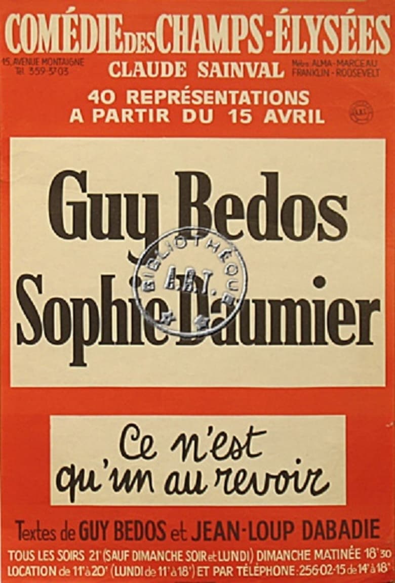 Poster of Guy Bedos & Sophie Daumier - Ce n'est qu'un au revoir