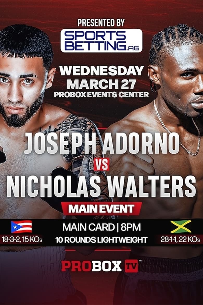 Poster of Joseph Adorno vs. Nicholas Walters