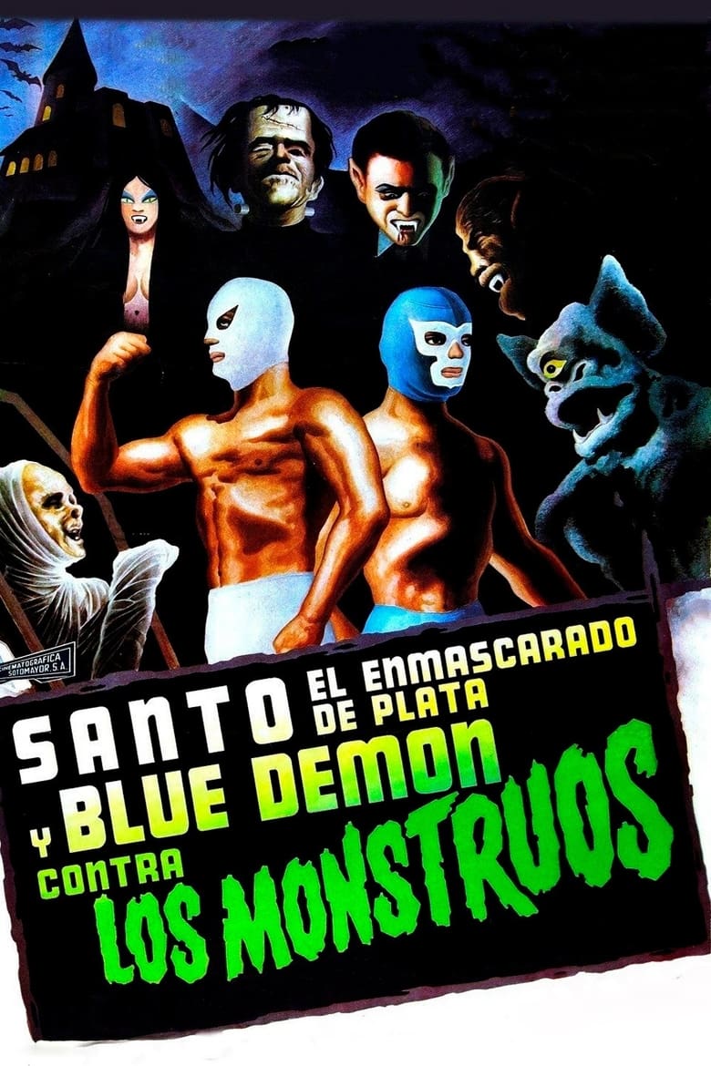 Poster of Santo and Blue Demon Against the Monsters