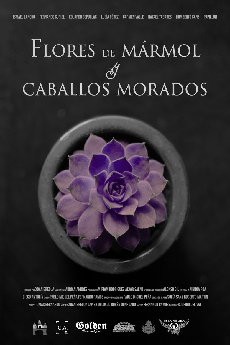 Poster of Flores de mármol y caballos morados