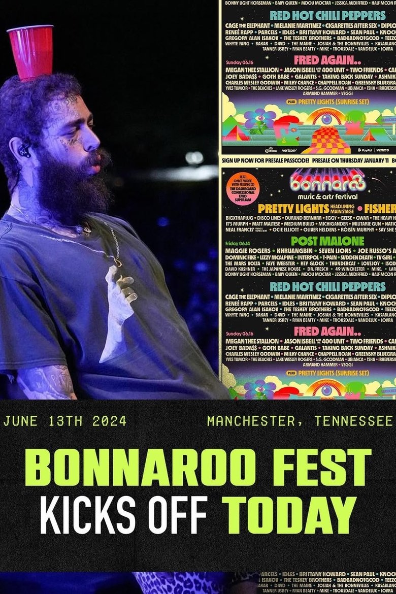 Poster of Post Malone live at Bonnaroo 2024