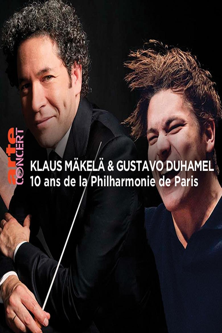 Poster of Klaus Mäkelä and Gustavo Dudamel 10 year anniversary of the Philharmonie de Paris