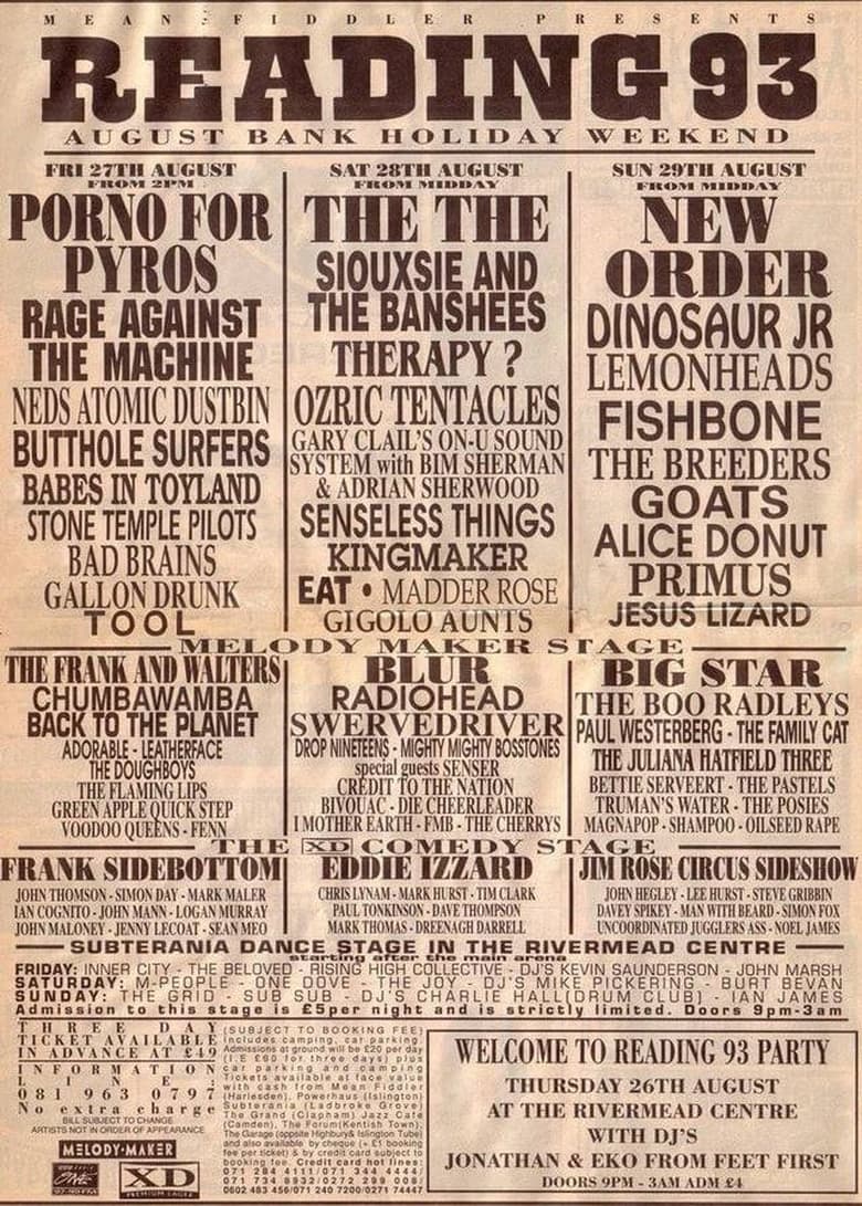 Poster of TOOL: Live at Reading Festival 1993