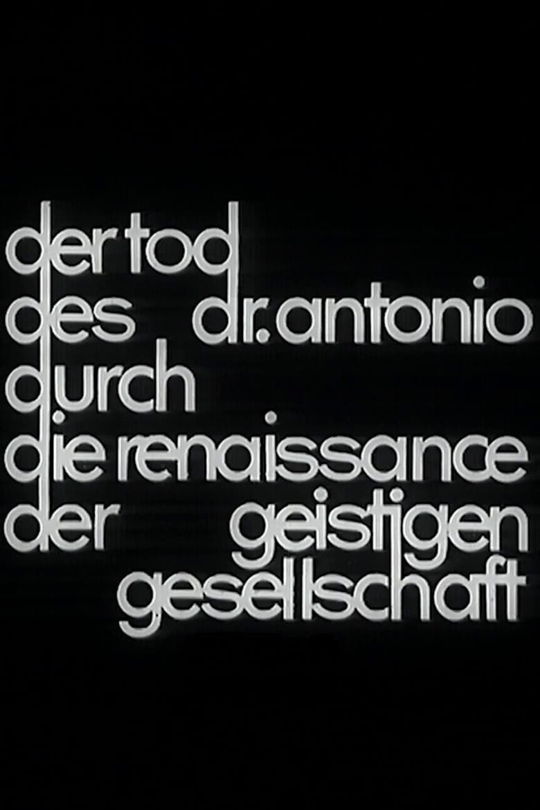 Poster of Der Tod des Dr. Antonio durch die Renaissance der geistigen Gesellschaft