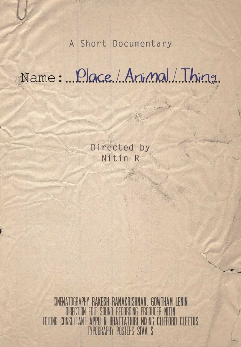 Poster of Name, Place, Animal, Thing