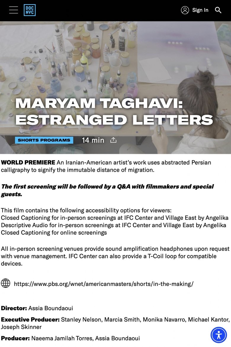 Poster of Maryam Taghavi: Estranged Letters